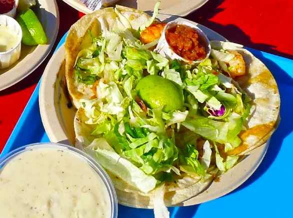 Three grilled fish tacos