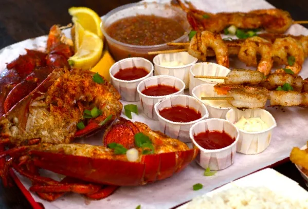 Lobster, crab and shrimp combo plate