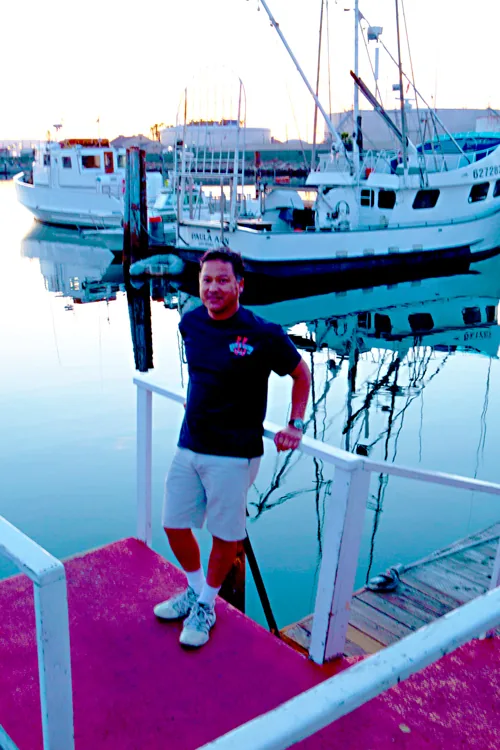 Berth 55 owner Lawrence Maehara at the dock